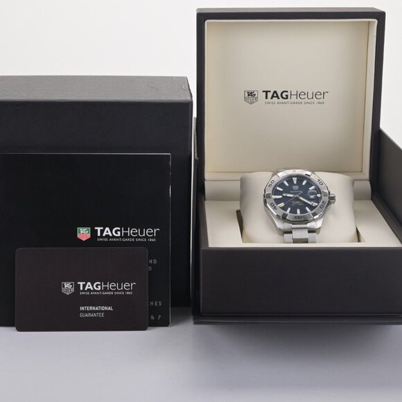 TAG Heuer Aquaracer Calibre 5 WAY2012 Blue Motif Dial 43mm Men's Watch +B&P - Picture 2 of 4
